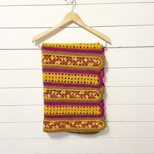 No Brand | Handmade Knit-Crochet Eyelet Cottage Core Grandma Blanket